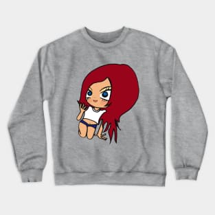 beautiful girl hair red Crewneck Sweatshirt